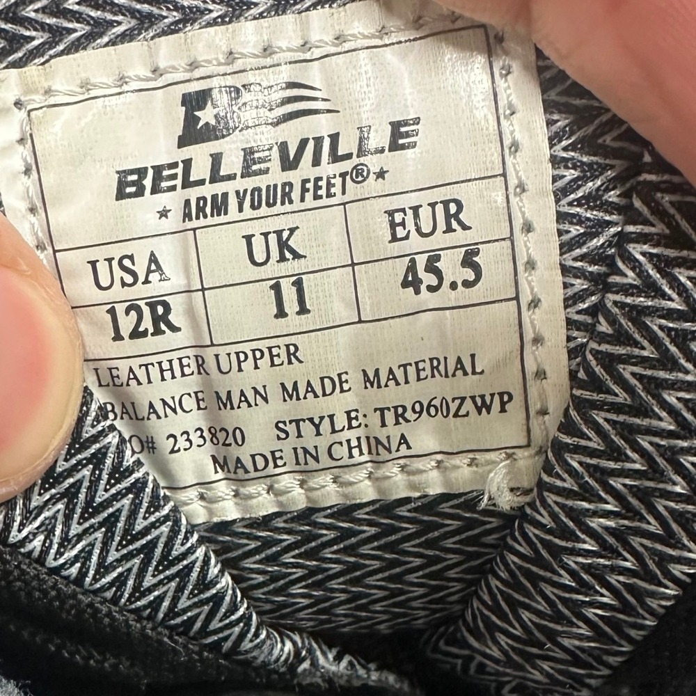 Belleville Tactical Research Khyber TR960ZWP Waterproof Zip 8" Leather Boots 12R - Picture 11 of 11